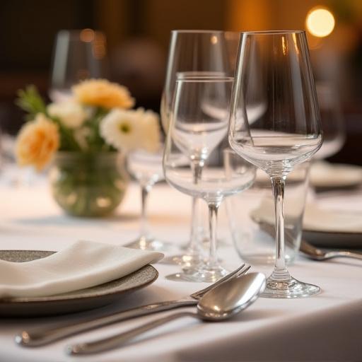 Un tavolo apparecchiato con cura, pronto per gli ospiti