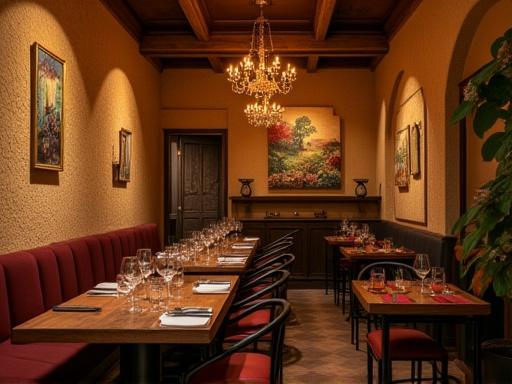 Dettaglio dell'arredamento rustico e accogliente del ristorante